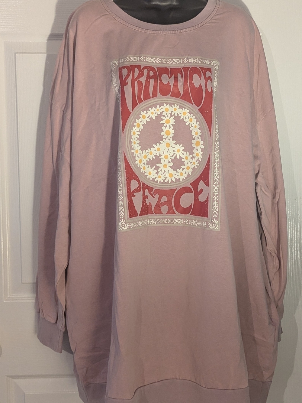 Blue Velvet Practice Peace Graphic Sweatshirt Tunic NWT M/L Pockets